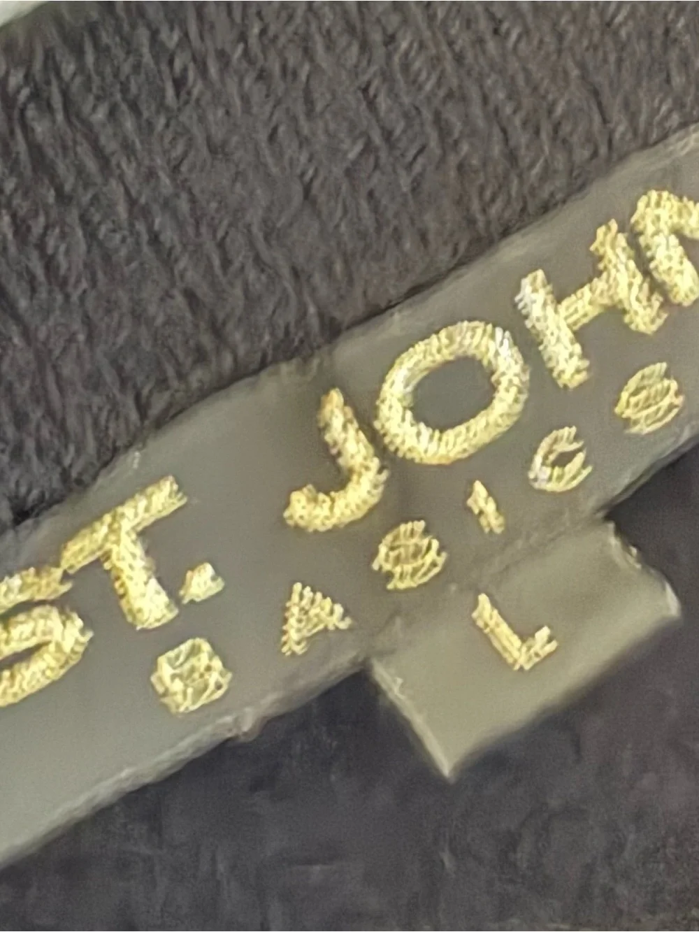 St. John Black Knit Cardigan with Gold Logo Trim - Picture 2 of 2